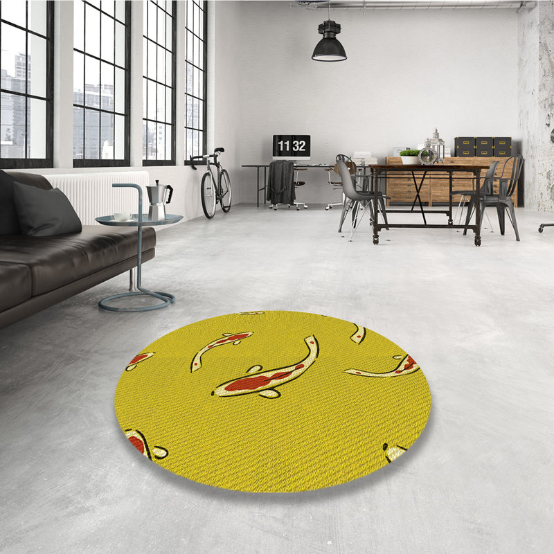 Performance Wool Abstract Indoor Rug, Round 3'