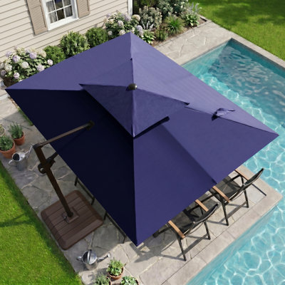 Sil 11' x 9'  Rectangular Patio Umbrella, Counter Weights Base Included