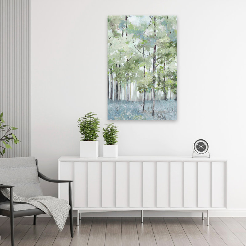 Lumière, forêt, paysage, arbre, forêt, nature, peinture, impressionnisme, art contemporain, H 36 po x l 24 po