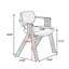Chaise d'appoint noire et rouge à dossier solide (ensemble de 2)