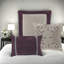 Ensemble de literie pour lit de luxe luxueux en faux suède, mauve, 7 pièces avec coussins et jupe de lit