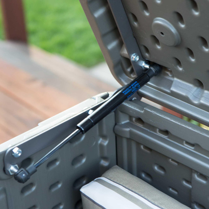 Brown Lockable High-Density Polyethylene Outdoor Deck Box Bench