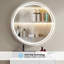 Miroir de salle de bain rond à DEL avec éclairage avant et arrière, antibuée, à intensité variable, 3 températures de couleur-1533878814