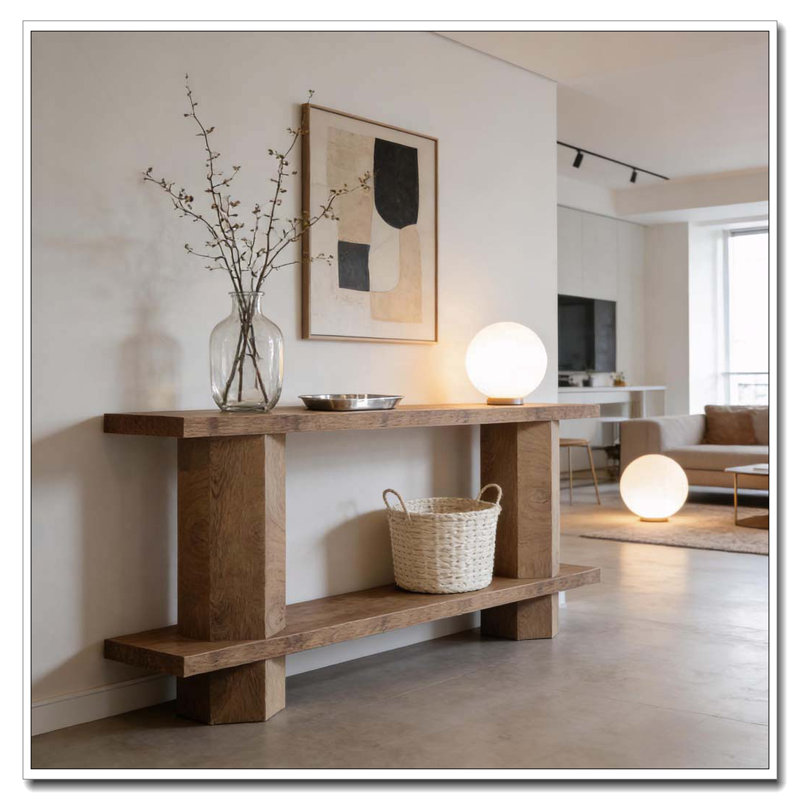 Table de chevet à 2 niveaux, canapé, console