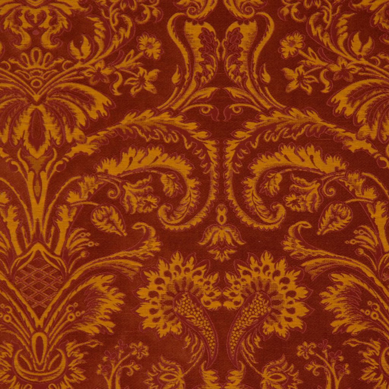Allure Floral Fabric, Dark Orange/Gold