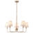 5-Lamp White Gold Fabric Dimmable Pendant Light