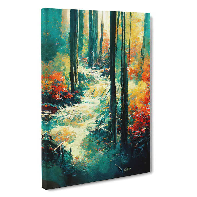 Painted Forest No.5 Abstract - Wrapped Canvas Painting, 60cm H x 40cm W x 3cm D