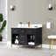 Ensemble de meuble-lavabo simple 48 po Kesia avec comptoir en pierre composite blanc de Carrare sans miroir-1573280110-1573280111