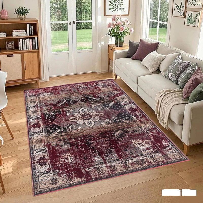 Area Rug, Red, Rectangle 200 x 290 cm