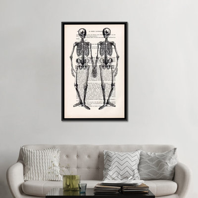 «Vintage Paper Series: Skeleton Friends», impression sur toile