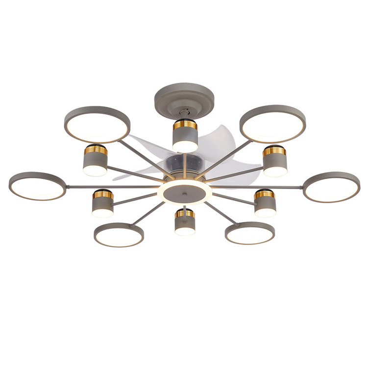 49.2" LED Ceiling Fan with Light and Remote with Starry Sky