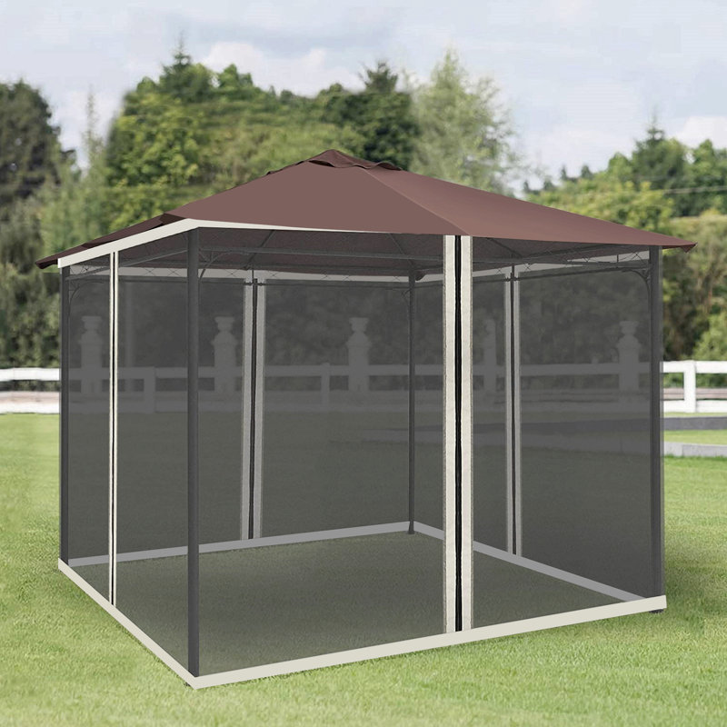 Outsunny Universal Replacement Mesh Sidewall Netting For Patio Gazebos And Canopy Tents With Zippers, (Sidewall Only)
