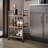 Helix 3-Tier Rolling Bar Cart with Wheels, Gold Kitchen Cart for Beverages and Wine