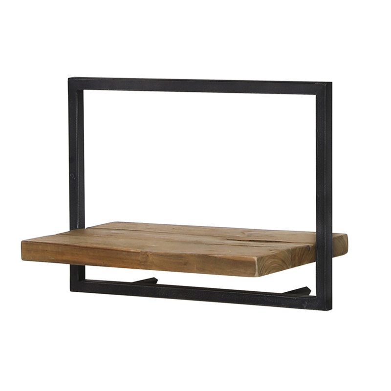 Tablette murale en bois récupéré et métal Harrow, H 13,78 po x l 20 po x P 10,04 po