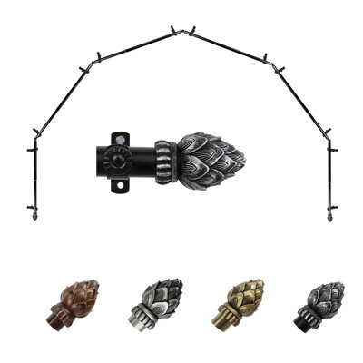 Rech Adjustable Bay Window Single Curtain Rod