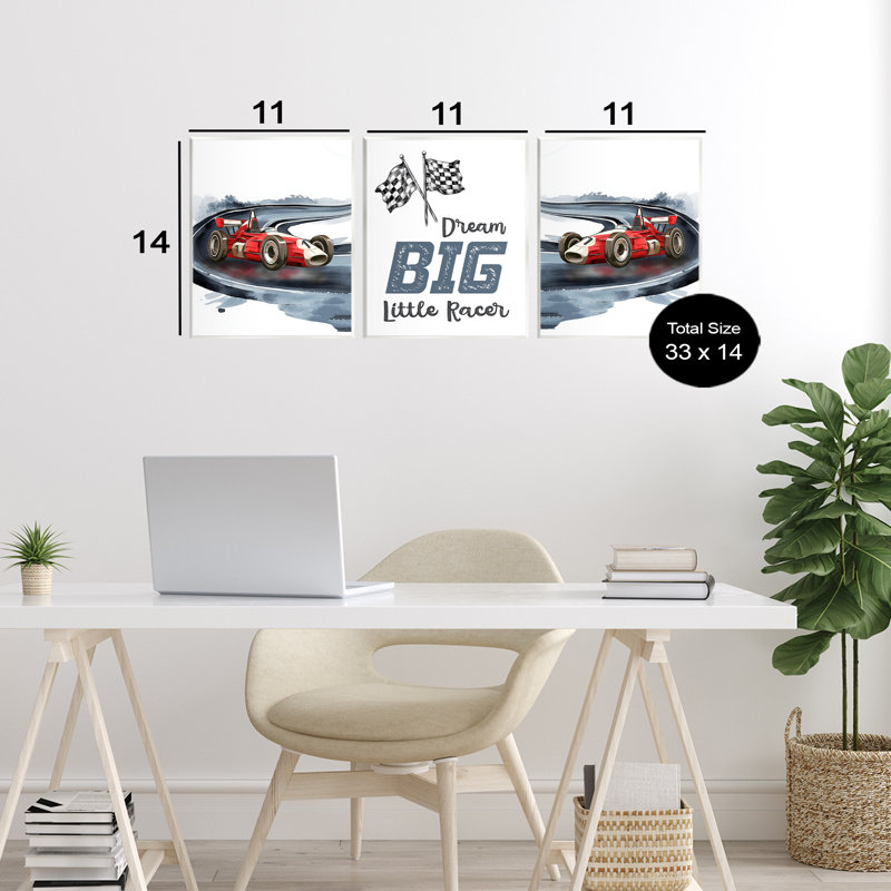 «Retro Little Racer Cars», plaque murale par Christine Simpson Art
