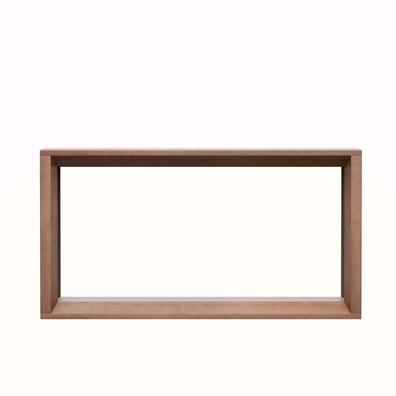 60" Rectangular Solid Wood Veneer Console Table, Dark Brown