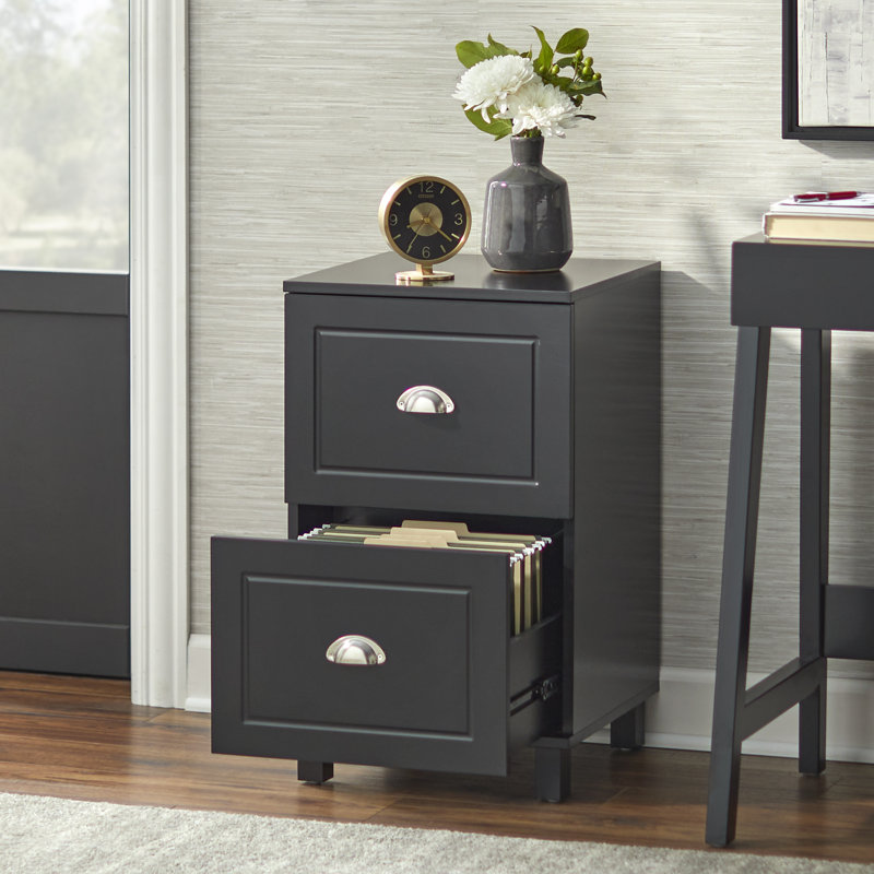 Brodan 15.75 " Wide 2 Vertical Filing Cabinet, Black