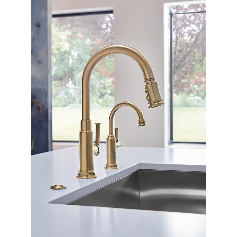 Rook® Bar Faucet with Handles and Supply Lines, Luxe Gold