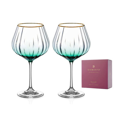 Mirage Gin Glasses with Gold Rim - Pair