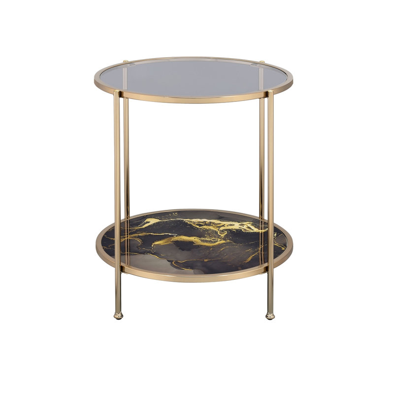 Table de bout à imprimé marbre Fiorella