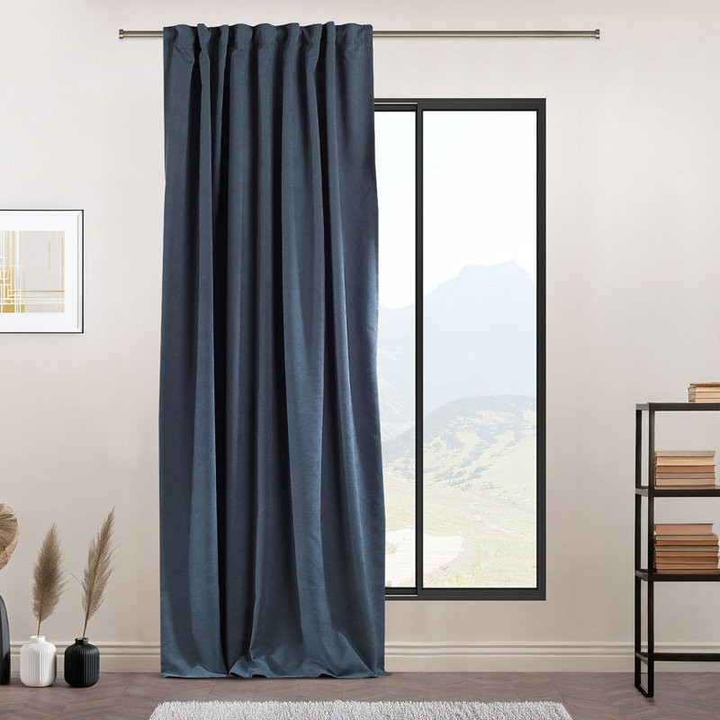 Extra Long & Extra Wide Decorative Curtain Single Panel, Sky Blue, 280cm Width x 295cm Drop