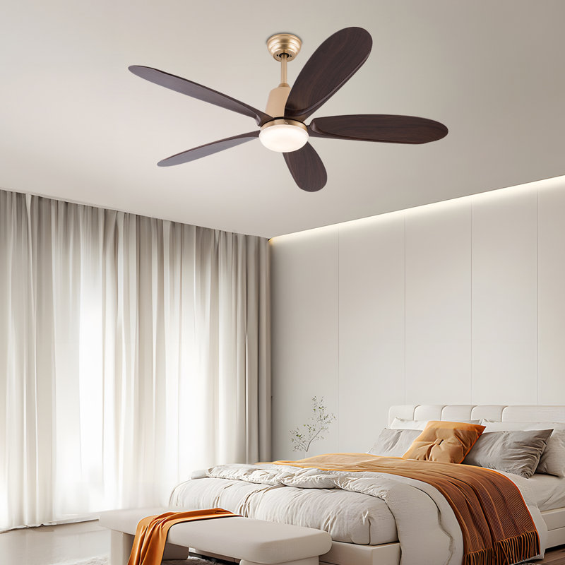 Mahawa 52" Ceiling Fan with LED Lights, Gold