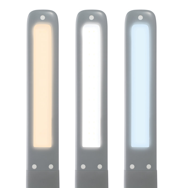 OttLite Cool Breeze LED Fan Lamp with 3 Speed Bladeless Fan and 5 Brightness Settings, Gray