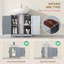 Armoire de rangement à piédestal, lavabo de salle de bain avec 2 portes de grange et tablette réglable, gris foncé (sans lavabo)