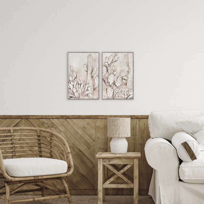 Ensemble de 2 giclées encadrées Botanical Oasis Guardians, design par Luna Mavis, Estampe numérique Farmhouse