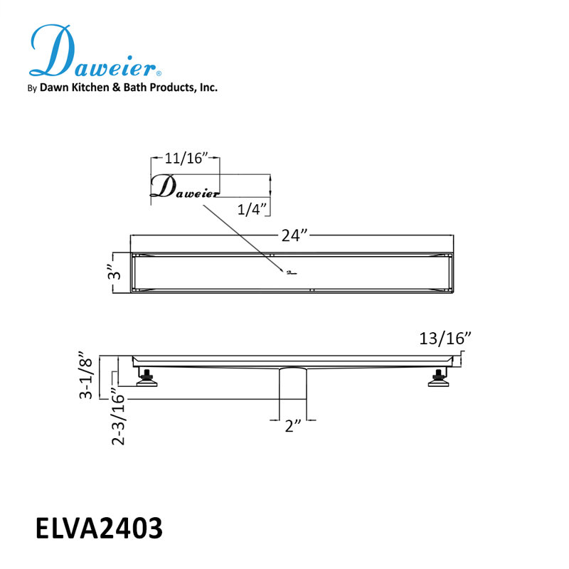 24 Inch Long Stainless Steel  Linear Floor Shower Drain