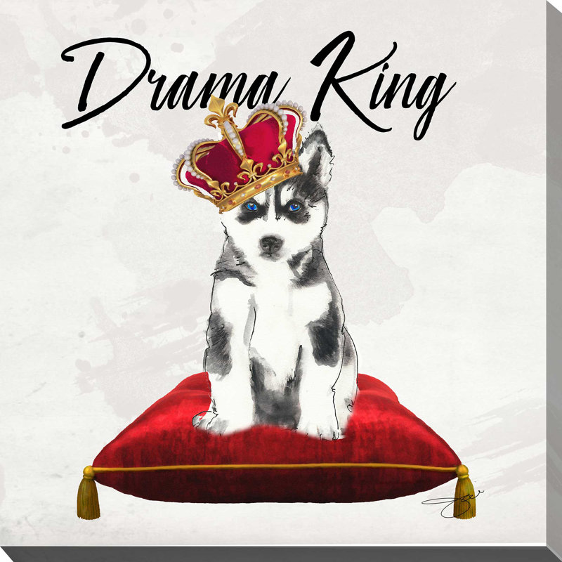 Drama King Husky (Square) par By Jodi - impression, H 18" x l 18" x P 1", Toile tendue