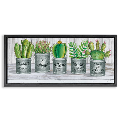 "Succulents with Plant Life Puns", art mural encadré par Cindy Jacobs