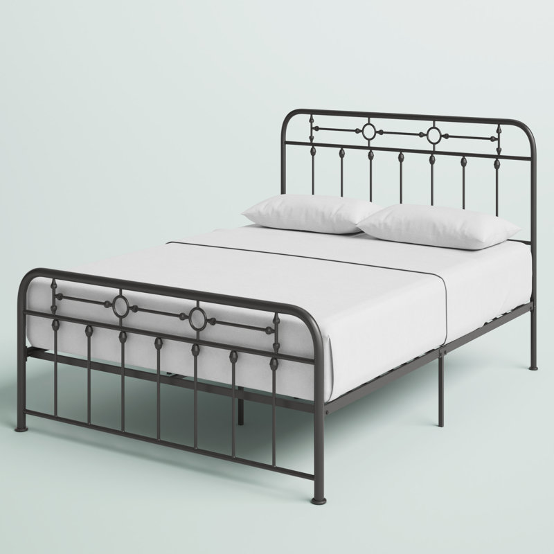 Lit plateforme Thatcham, Gris, Double