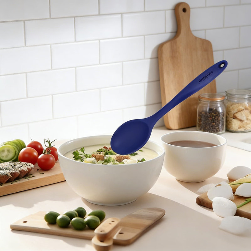 Ensemble d'ustensiles de cuisine professionnel en silicone avec noyau en acier inoxydable, outils de cuisson antiadhésifs 6 pièces pour casseroles et poêles
