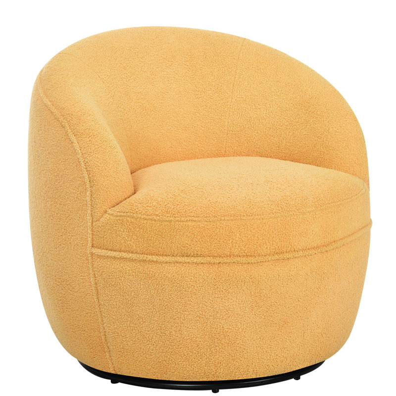 Fauteuil d'appoint jaune pivotant sur 360 degrés, confortable et confortable, Jaune