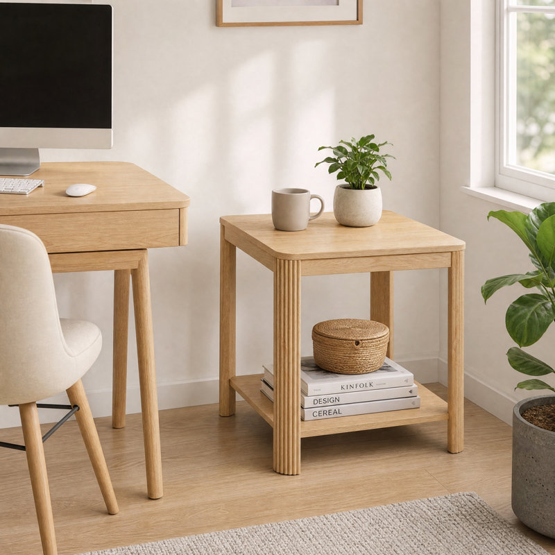 Ensemble de 2 tables de bout d'angle, Chêne, 2
