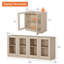 Armoire d'appoint moderne avec 4 portes en verre, commode d'appoint multifonctionnelle avec grand rangement et tablette réglable-1643279036