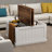 31.5" Farmhouse Coffee Table, Square Wood Center Table with Hinged Lift Top