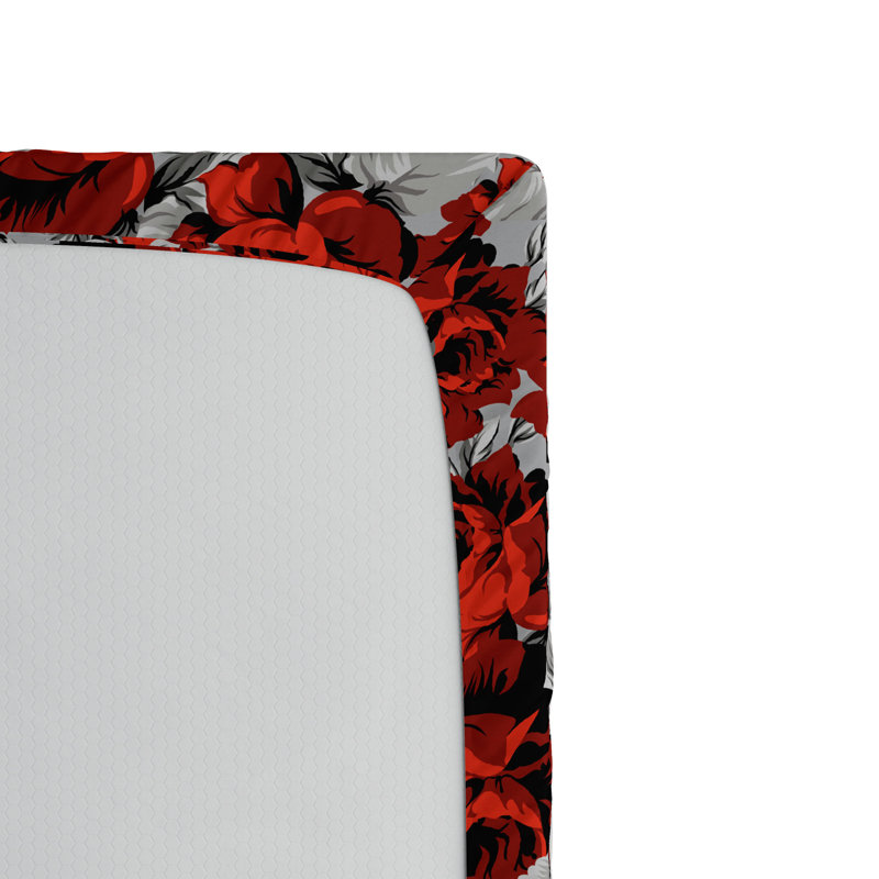 Microfiber Floral Fitted Sheet, Full Fitted Sheet