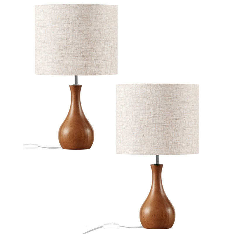 Petite lampe de table en bois massif 14,2 po