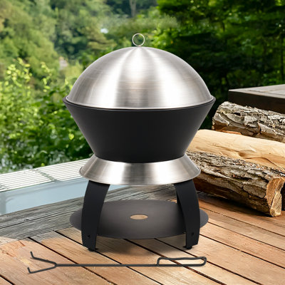 Smokeless Firepit,Stainless Steel Outdoor Fire Pit With Removable Ash Pan