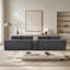 Canapé d'angle 125'' avec deux poufs, canapé infonuagique avec assise profonde, canapé en forme de U avec porte-gobelets et ports USB, canapés en velours côtelé pour salon, gris-542219875