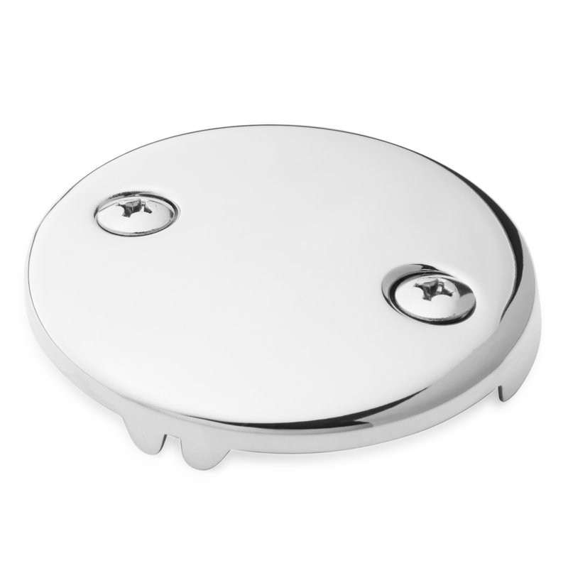 Plaque de recouvrement de trop-plein avec deux vis, Chrome chrome