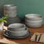 Service de vaisselle Gibson Soho Lounge Pasco 16 pièces (service pour 4) assiettes et bols à vaisselle en grès réactif-106437211