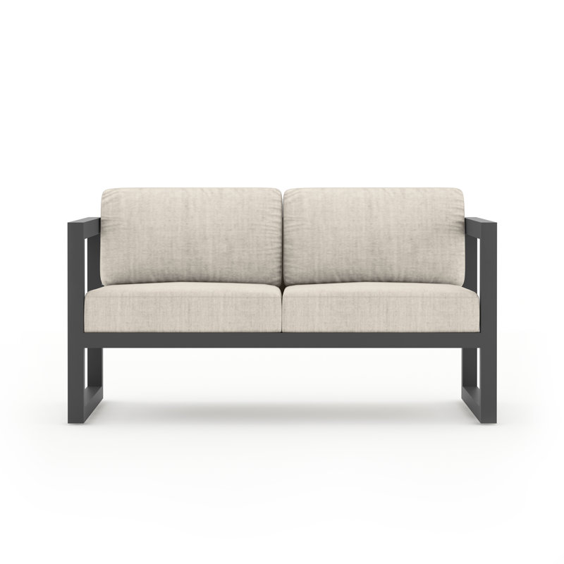 Smith 4 Piece Sofa Seating Group with Sunbrella® Cushions, Cast Silver Sunbrella®, Slate, 25" H x 54" W x 25.5" D 
