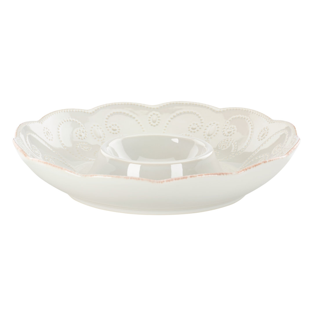 French Perle White Chip & Dip Tray Lenox