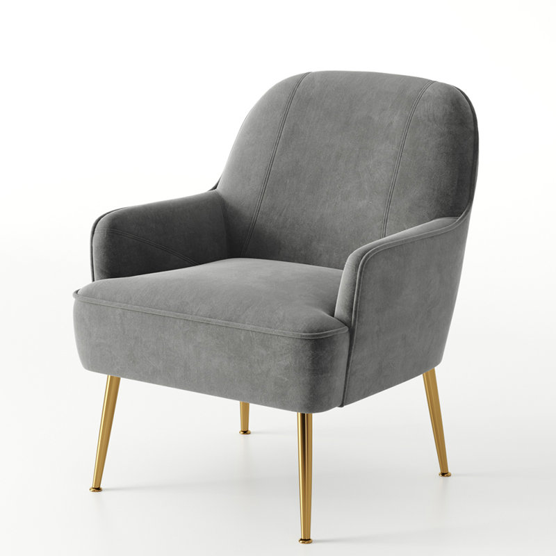 Ebenezer Velvet Armchair, Grey