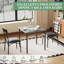 Ensemble de table de salle à manger 3 pièces pour 2 personnes, table de cuisine carrée peu encombrante avec 2 chaises rembourrées, structure en métal et panneau de fibres à densité moyenne à grain de bois, capacité de 150 livres, pour petit studio d'appartement, gris ciment