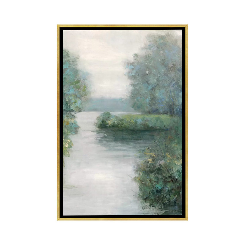 «Secret Cove» par Sally Swatland - reproduction d'art, Pas de tapis, Toile encadrée d'or, H 40 po x l 26 po x P 1,5 po